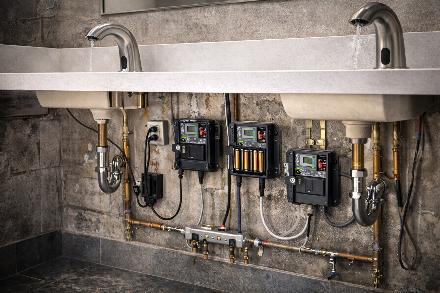Installation and retrofit considerations for commercial touchless faucet systems
